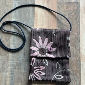 Floral Embroidered Crossbody Bag
